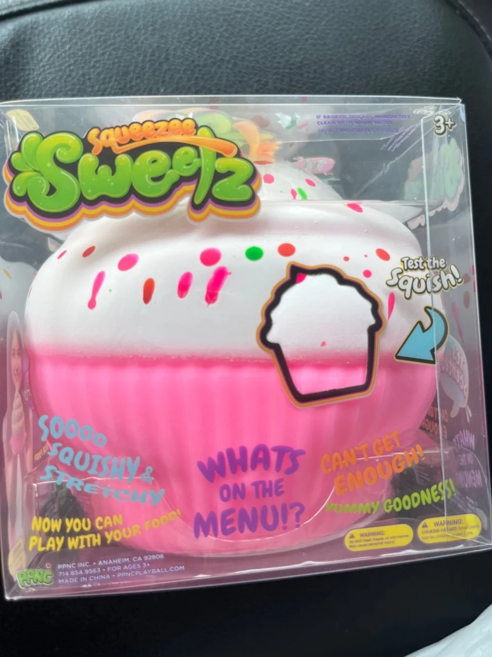 Pink & White Cupcake Squishy Toy - Squeezee Brand